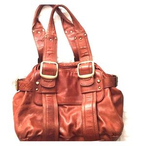 Brown leather purse